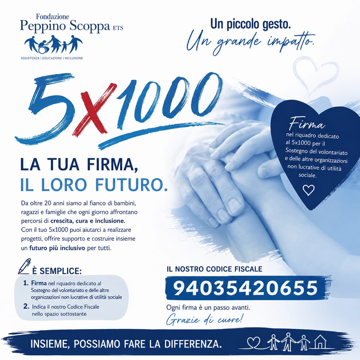 5x1000 Fondazione Peppino Scoppa ETS - Codice fiscale 94035420655