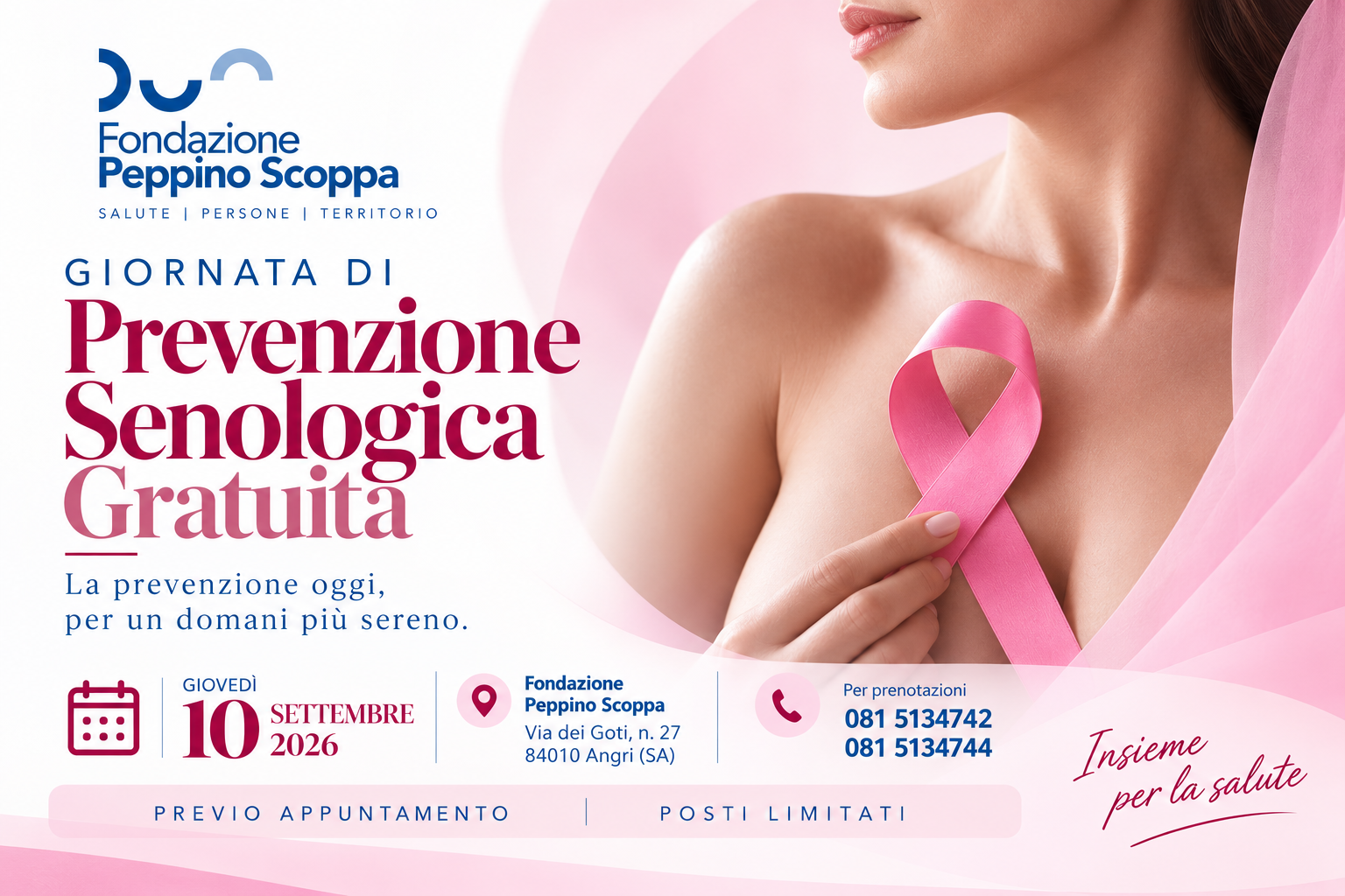 Giornata di Prevenzione Senologica Gratuita del 10 settembre 2026 alla Fondazione Peppino Scoppa